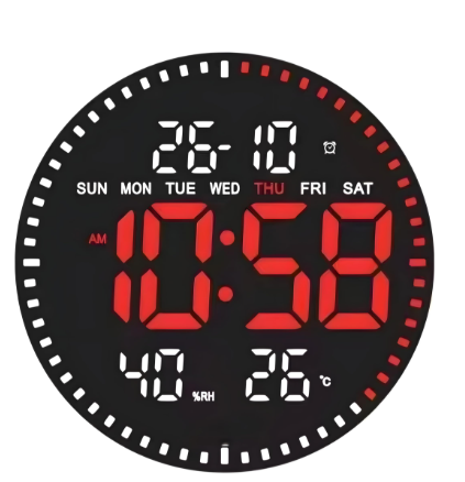 J Horloge murale numérique LED avec Télécommande JH-2860 – Image 1
