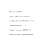 PILE  Batteries Li-ion 6X18650 – 3.7VX6 (Rechargeables)22V – Image 2