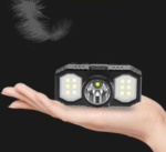 LAMPE TORCHE FRONTALE RECHARGEABLE AVEC SUPPORT NOIR – Image 3