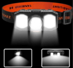 LAMPE TORCHE FRONTALE RECHARGEABLE AVEC SUPPORT NOIR – Image 2