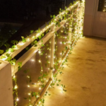 Guirlande lumineuse de feuilles vertes de lierre artificiel