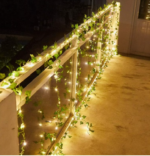 Guirlande lumineuse de feuilles vertes de lierre artificiel