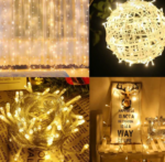 GUIRLAND LED LUMINEUSE 10M JAUNE AVEC PILE – Image 4