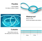 Bande LED Néon Flexible 6*12mm étanche 12V Ice Blue 5M – Image 2