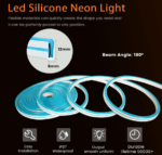 Bande LED Néon Flexible 6*12mm étanche 12V Ice Blue 5M – Image 3