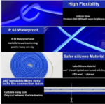 Bande LED Néon Flexible 6*12mm étanche 12V  Blue 5M – Image 2