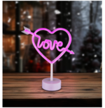 Lampe à poser Neon LED, Love