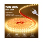 Ruban LED SMD  Cuttable chaque 10cm 3000K -JAUNE Adhésif 220v – Image 2