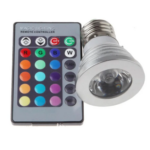 Mini Lampe  LED RGB flash 3W E27 avec Télécommande