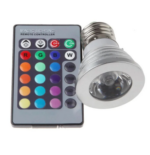 Mini Lampe  LED RGB flash 3W E27 avec Télécommande