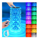 Lampe Décoratif De Table LED RGB rechargeable a  touche tactile  En Cristal 5v -USB+ télécommande – Image 3