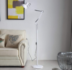 Lampadaire de bureau sur pied BLANC E27 orientable – Image 2
