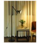Lampadaire de bureau sur pied NOIR E27 orientable