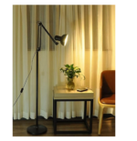Lampadaire de bureau sur pied NOIR E27 orientable