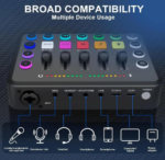 Mini-Mixeur Audio Professionnel  GAMING /STREAMING "Live Sound Card RGB – Image 2