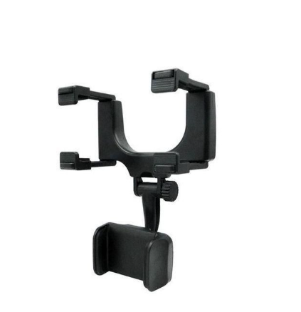 J8 SUPPORT TELEPHONE POUR RETROVISEUR DE VOITURE - NOIR – Image 1