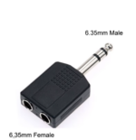 Adaptateur répartiteur stéréo mâle  6,35 mm vers double jack stéréo 6,35 mm – Image 2