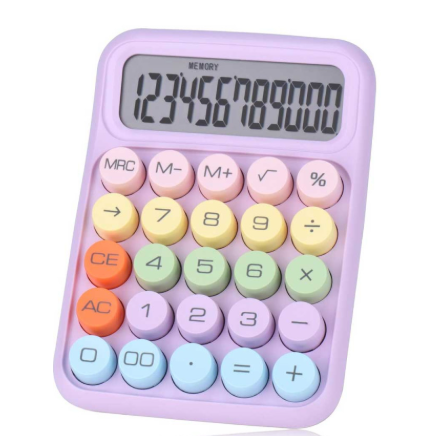 J Calculatrice de Bureau Colorée -Violet – Image 1