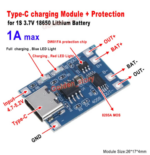 Module TP4056 Chargeur de Batterie Lithium 5V 1A USB Type C – Image 2