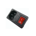 Connecteur alimentation 2P+T Male + Fusible + Interrupteur