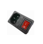 Connecteur alimentation 2P+T Male + Fusible + Interrupteur