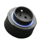PRISE 2P+T LED SUR RAIL NOIR