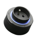 PRISE 2P+T LED SUR RAIL NOIR