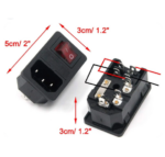 Connecteur alimentation 2P+T Male + Fusible + Interrupteur – Image 2