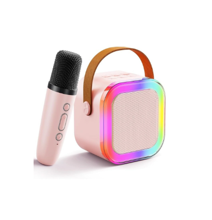 J3 haut parleur karaoke bluetooth ECOPOWER Rose – Image 1