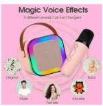 haut parleur karaoke bluetooth ECOPOWER Rose – Image 2